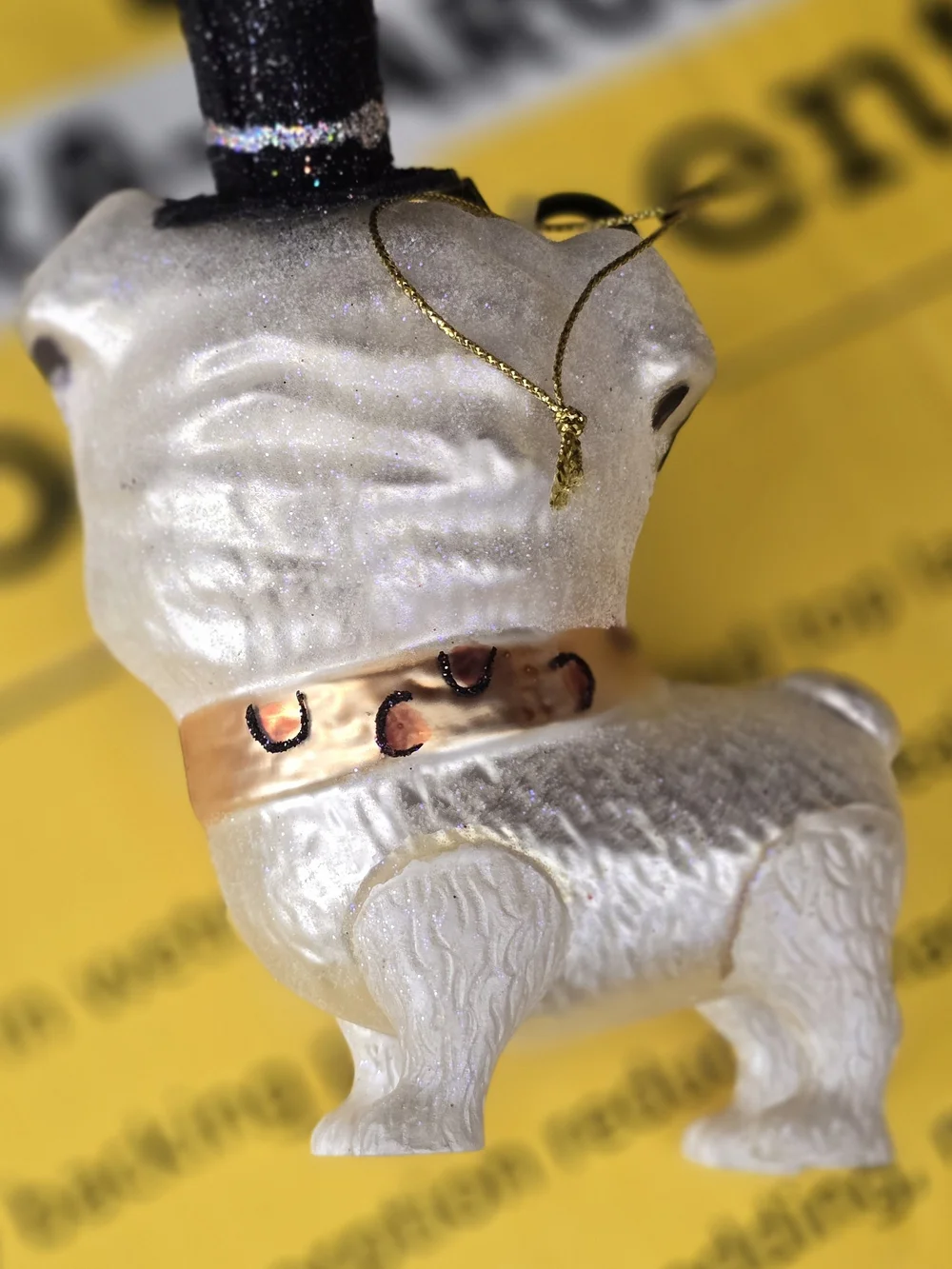 Large Glitter Painted PUG ROBERT STANLEY ORNAMENT